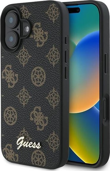 Guess GUHMP16MPGPYSK iPhone 16 Plus 6.7" czarny/black hardcase PU Peony Script MagSafe