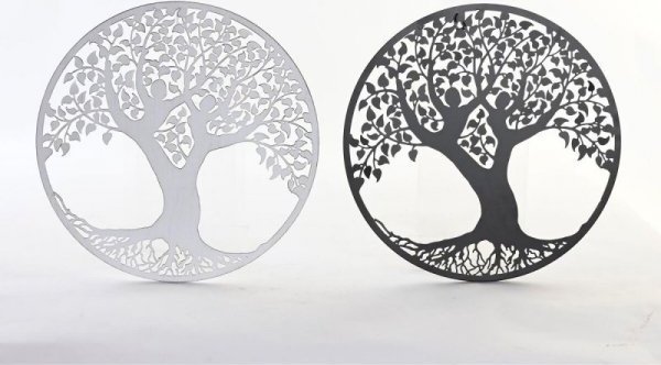 DKD Home Decor Dekoracja ścienna DKD Home Decor Drzewo Metal (2 Sztuk) (40 x 1 x 40 cm)