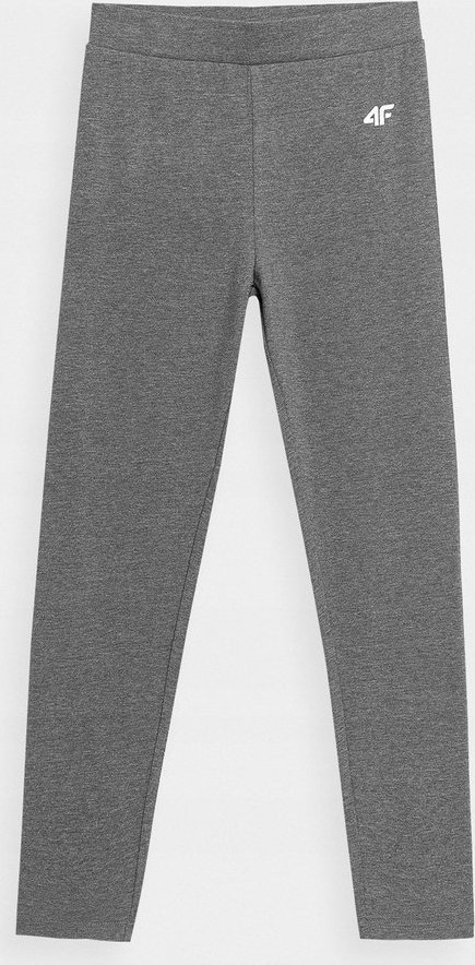 4f Legginsy dla dziewczynki 4F średni szary melanż HJZ22 JLEG001 24M 128cm