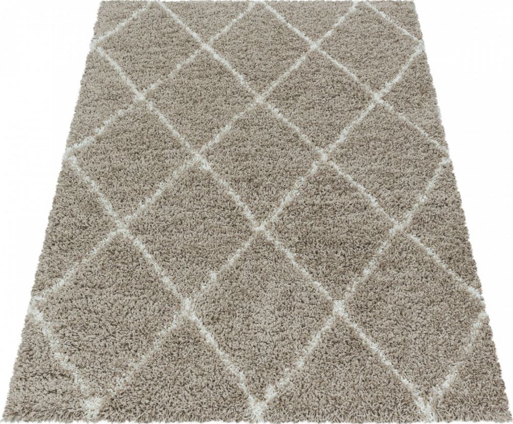 Ayyildiz Hali Dywan do salonu i sypialni Shaggy Kudłacz Beżowy ALVIRA Prostokąt 120x170 cm