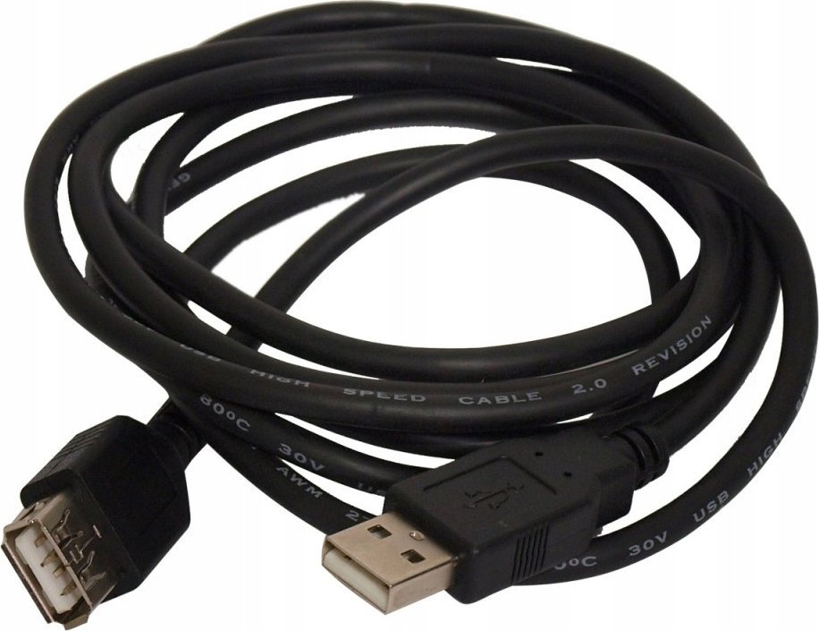 Kabel USB Art USB-A - USB-A 3 m Czarny (ALOEM111)