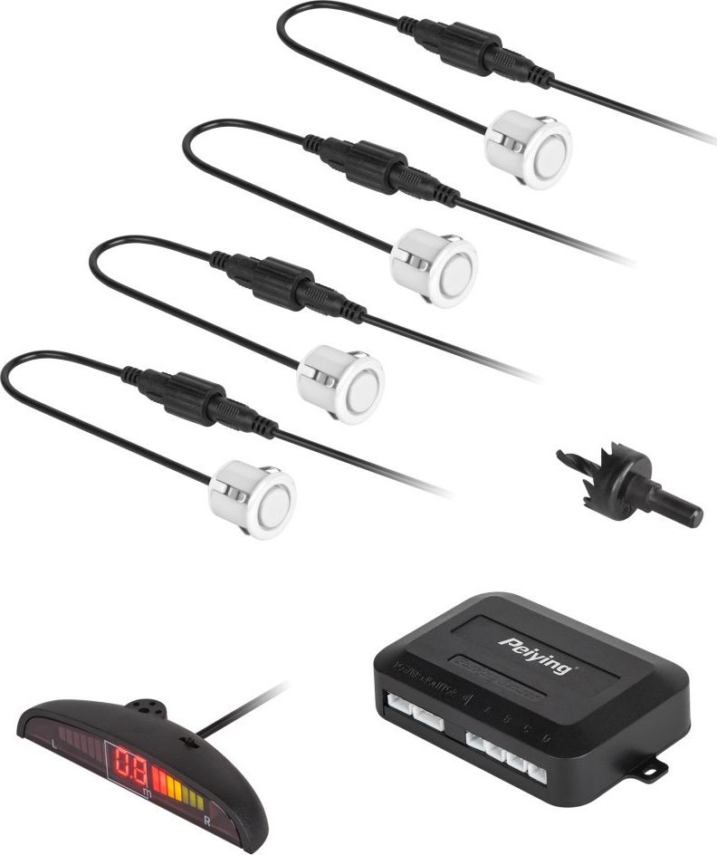 PeiYing Samochodowe czujniki parkowania z wyświetlaczem (tył) Peiying - białe