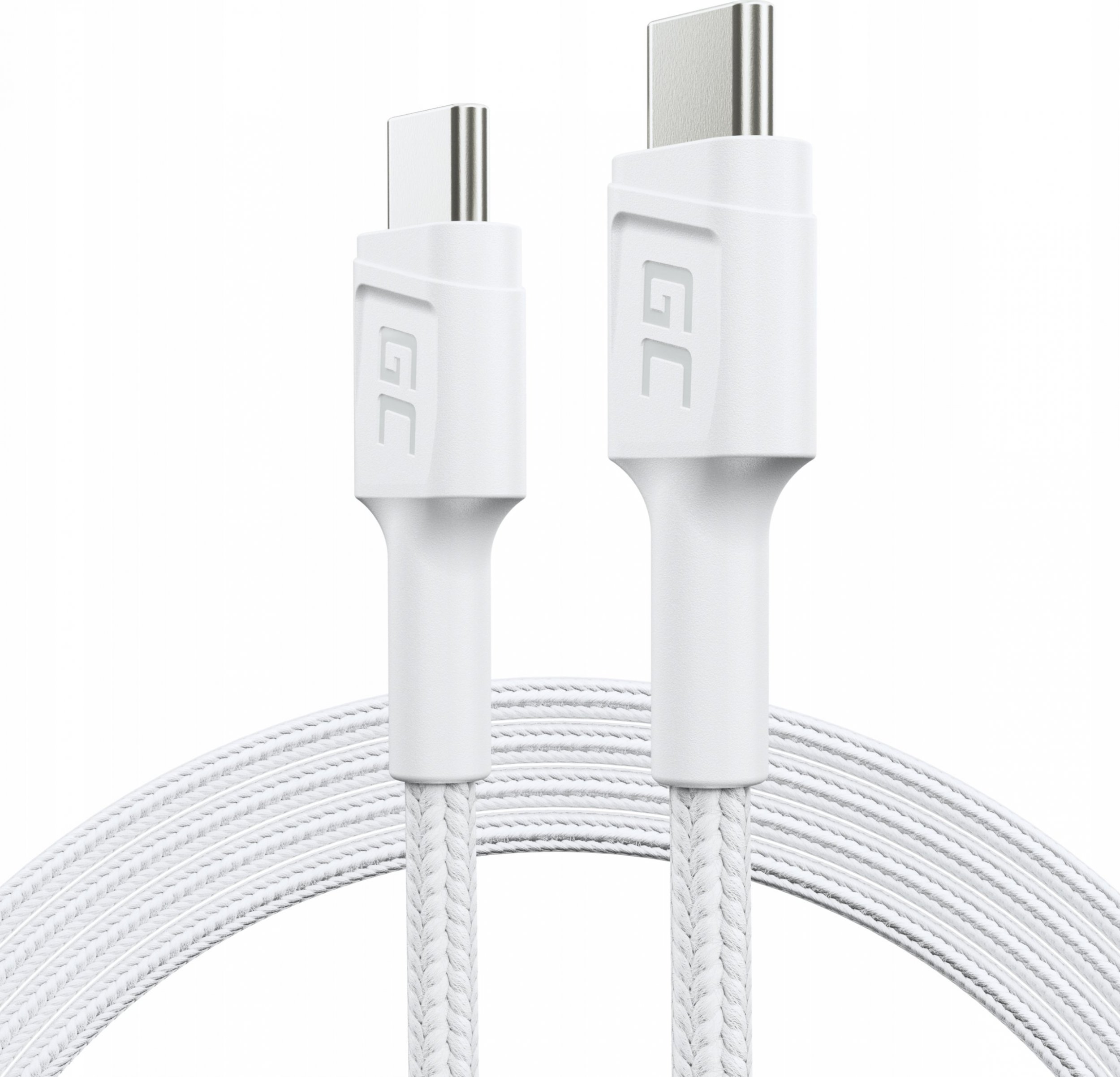 Kabel USB Green Cell USB-C - USB-C 1.2 m Biały (KABGC30W)