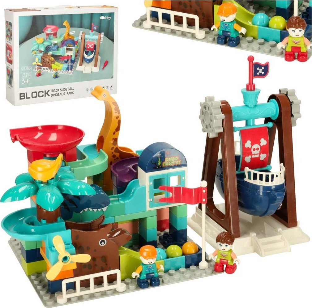 Klocki konstrukcyjne tor kulkowy 121 el. Bibi-inn