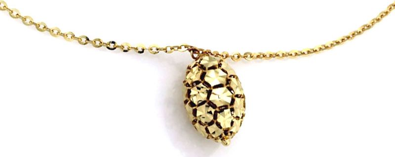 Lovrin ZŁOTY NASZYJNIK 585 CELEBRYTKA SZYSZKA OWALNY WISIOREK