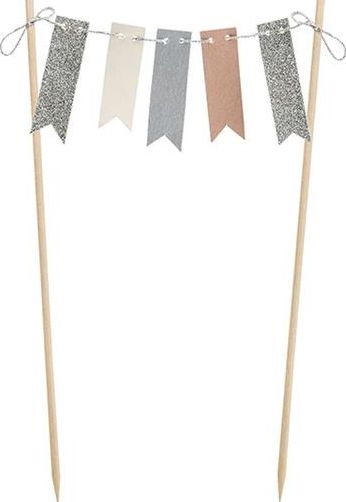 Party Deco Topper Elgant Bliss, Girlanda Flagietkowa, mix, 20 cm uniwersalny