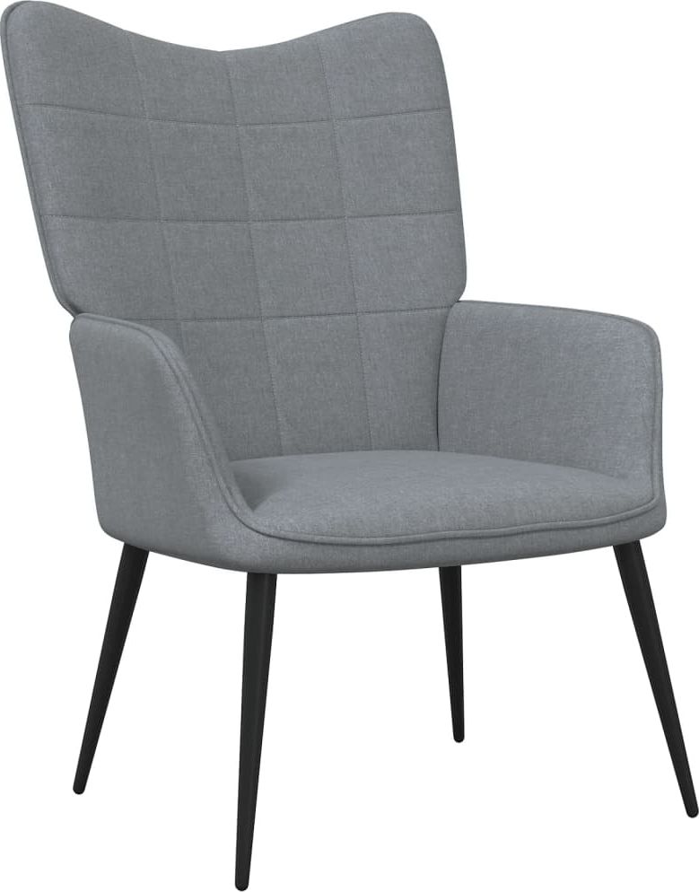 vidaXL vidaXL Fotel, 62 x 68,5 x 96 cm, jasnoszary, obity tkaniną