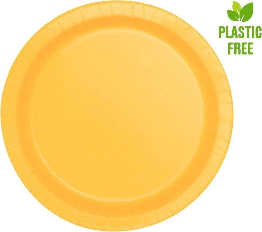 GoDan Talerzyki papierowe żółte 23cm 8szt