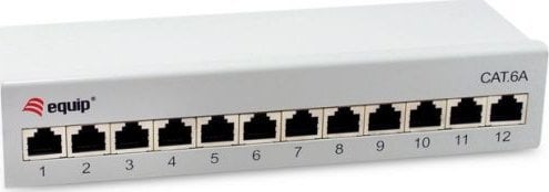 Equip Equip Patchpanel 12x RJ45 Cat6A FTP 1HE Premium hellgrau
