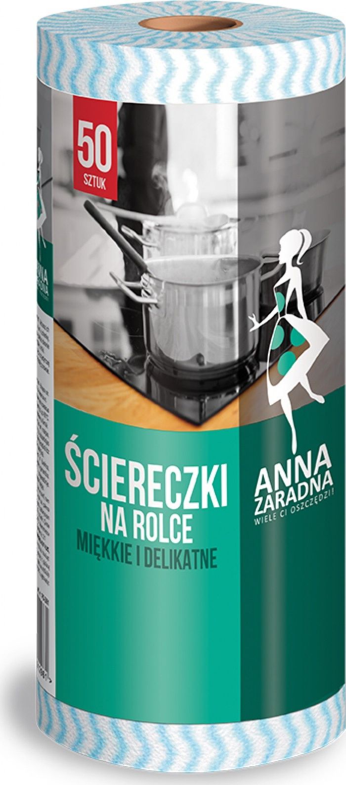 Anna Zaradna Ściereczki na rolce ANNA ZARADNA, 50 szt., niebieska fala