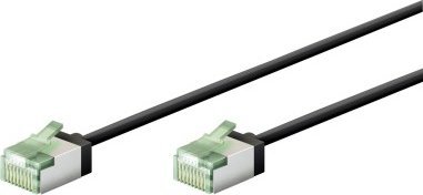 Goobay Ultra-elastyczny CAT 8.1 kabel krosowy, slim, U/FTP, czarny - Długość kabla 2 m