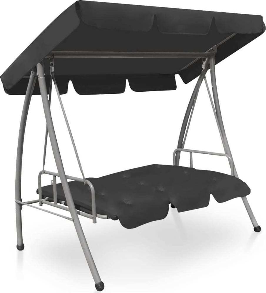 vidaXL huśtawka ogrodowa z baldachimem, 192x118x175 cm, antracytowa (45072)