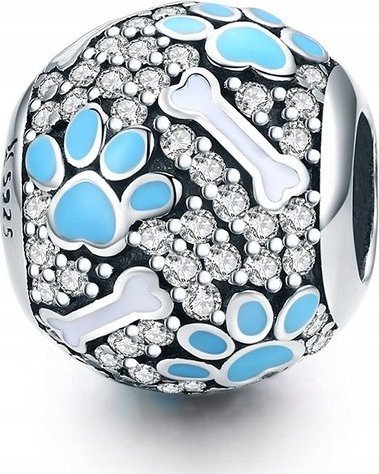 Sfera Damska Zawieszka SREBRO 925 Charms Łapa Pupila Kość