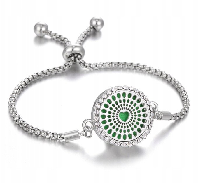 BRANSOLETKA DO AROMATERAPII STALOWA Serce B04