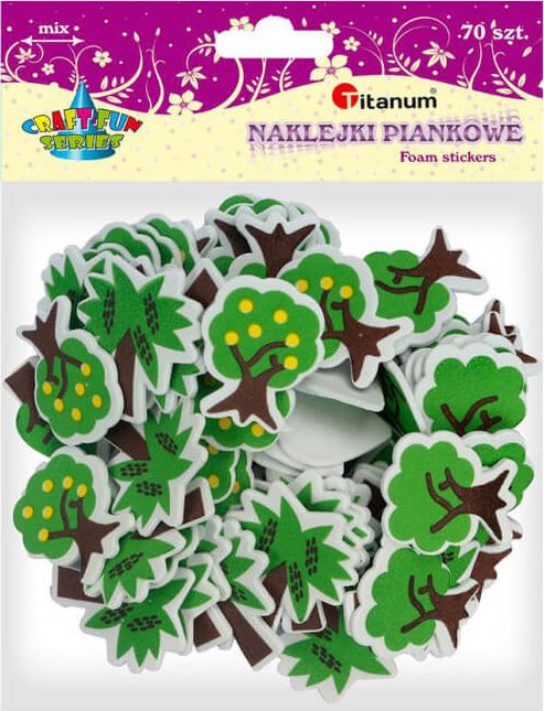 Titanum Naklejki piankowe ozdoba drzewka 4cm 70szt