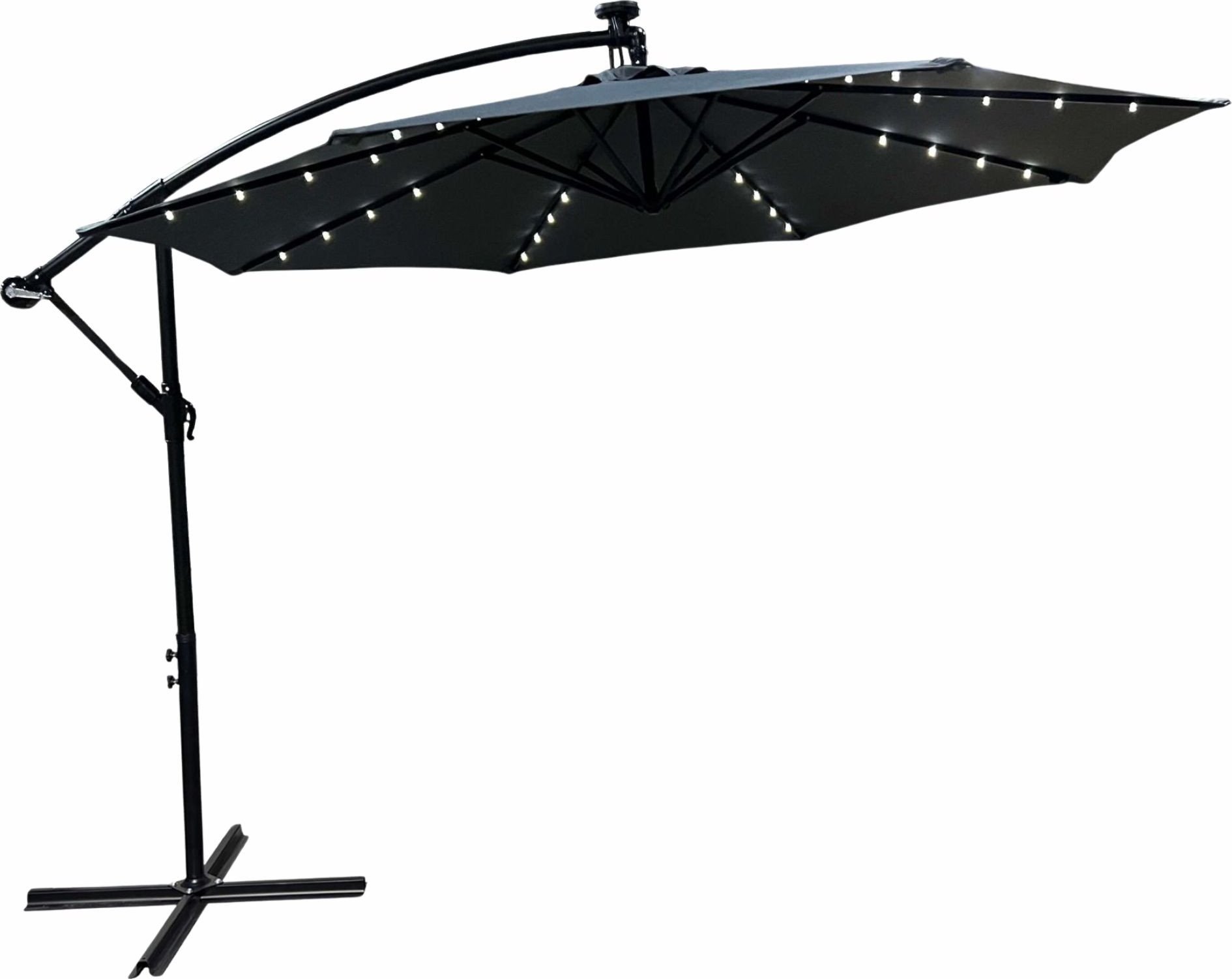 Fancy Garden Parasol ogrodowy MILIN 245x300x300 duży z oświetleniem LED z wysięgnikiem ciemnoszary