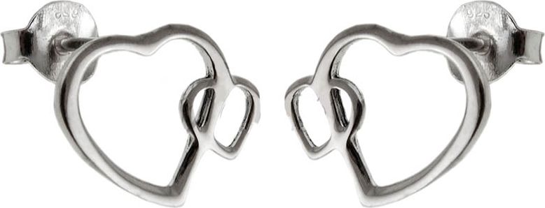 Lovrin SREBRNE KOLCZYKI SERDUSZKA DWA SERCA 925 PREZENT