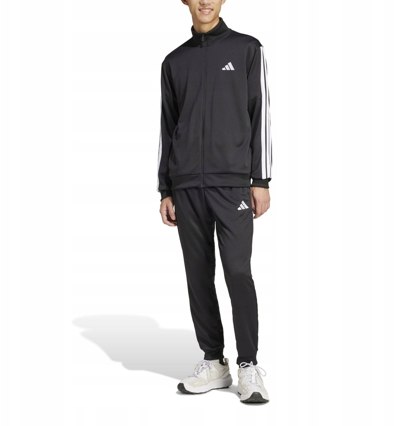 Dres męski adidas Sportswear Basic 3-Stripes French Terry czarny JC5375 L