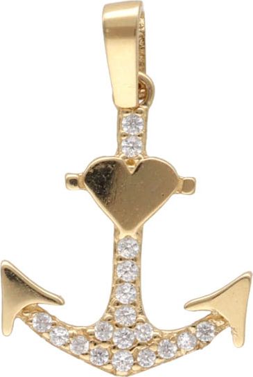 Lovrin Złota zawieszka 585 kotwica z serduszkiem 0,81 g