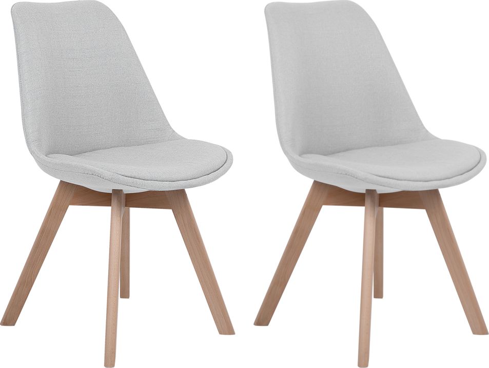 Beliani Zestaw 2 krzeseł do jadalni jasnoszary DAKOTA II