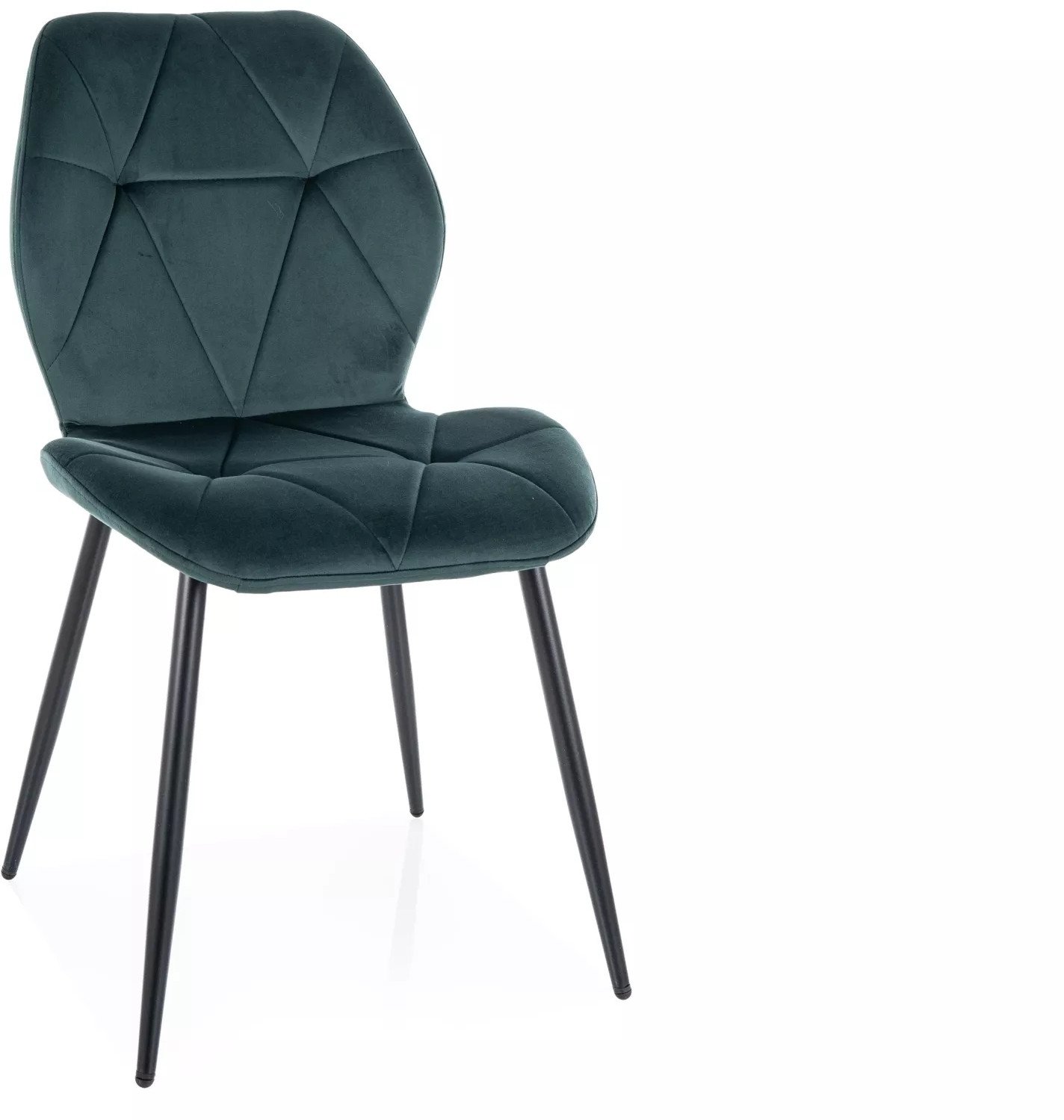 Krzesło tapicerowane RICK VELVET zielone