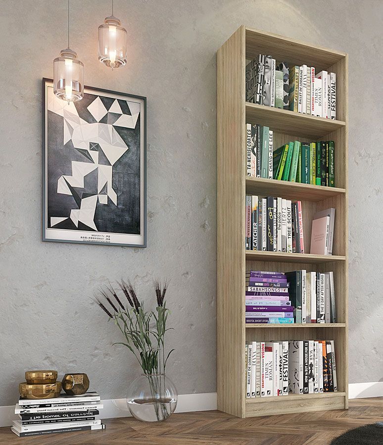 Elior Regał na książki Nidan 3X - dąb sonoma