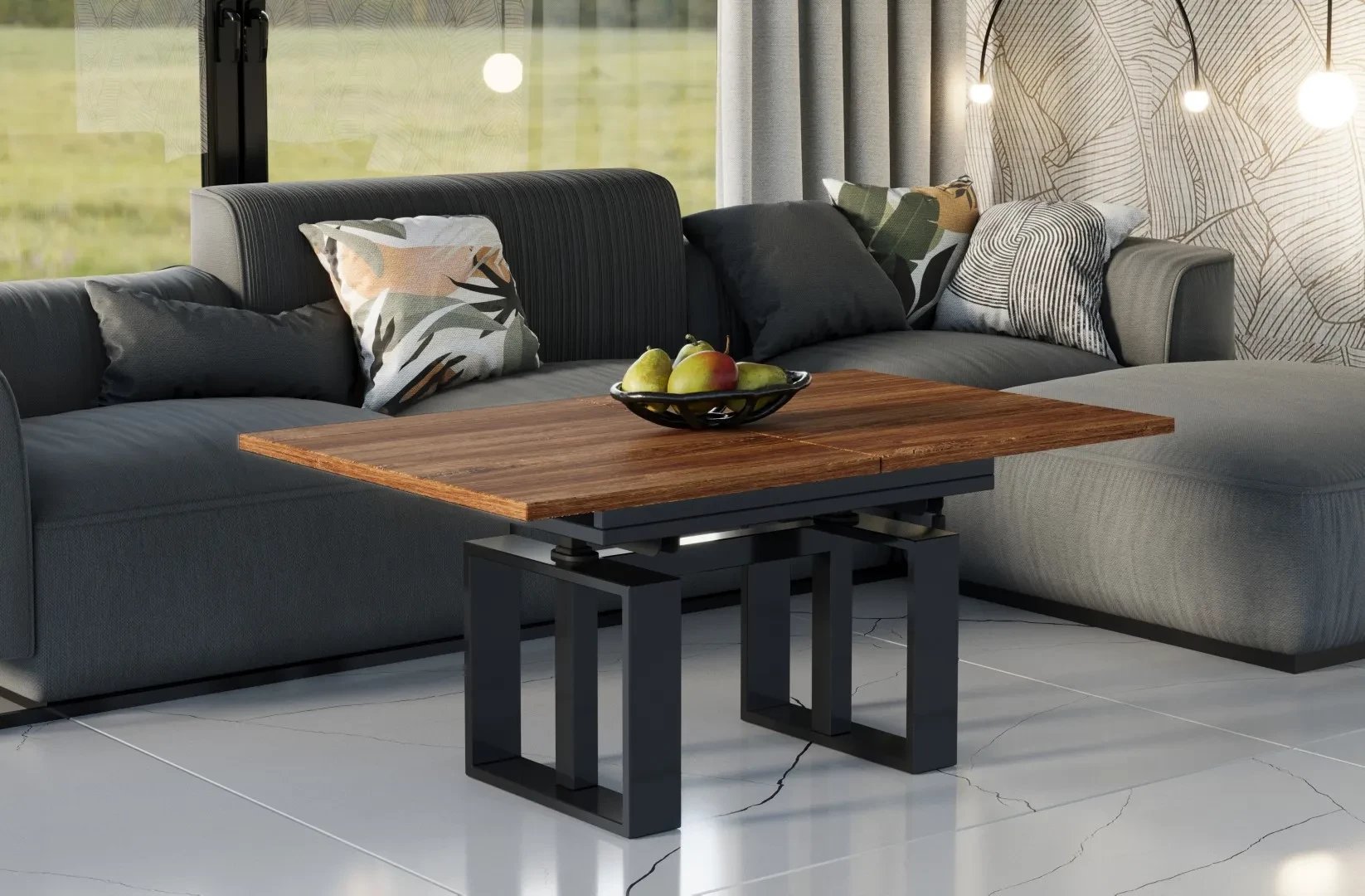 Ława rozkładana podnoszona EMPOLI 110(170)x65 dąb stirling ENDO