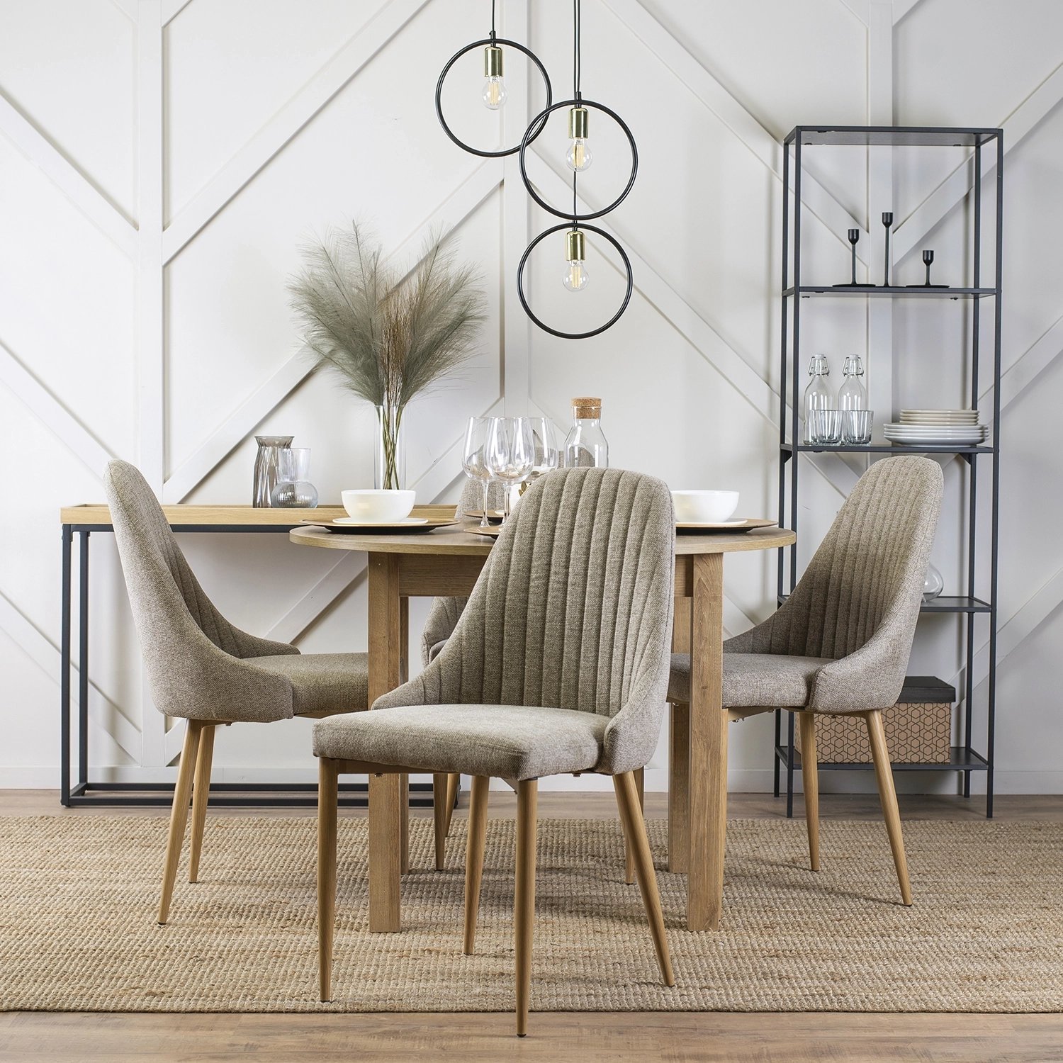 Mebel Elite Krzesło Tapicerowane do Jadalni TORINO Beżowe Nowoczesne