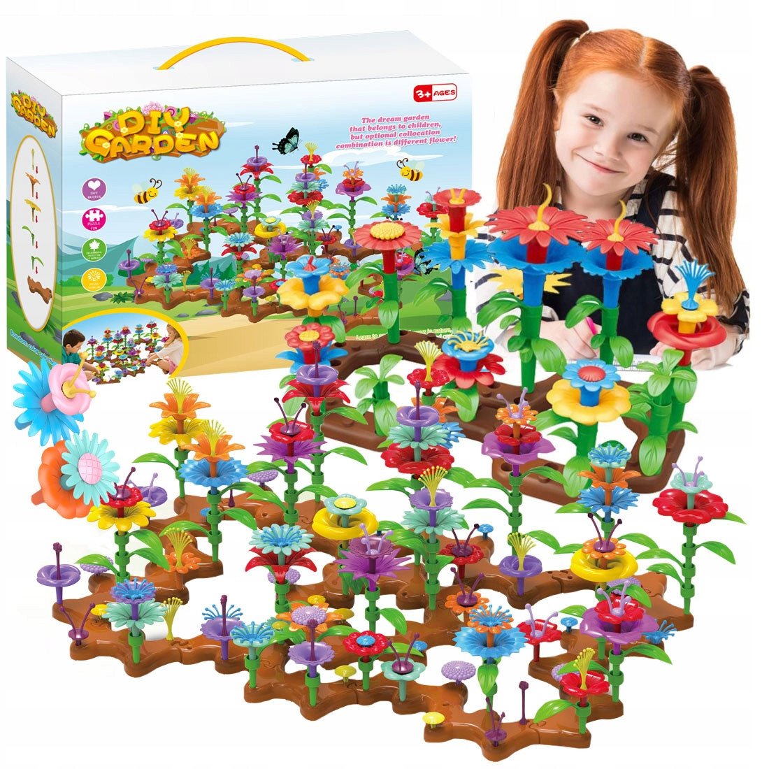 Duży Ogród Kreatywny Klocki Konstrukcyjne Kwiaty