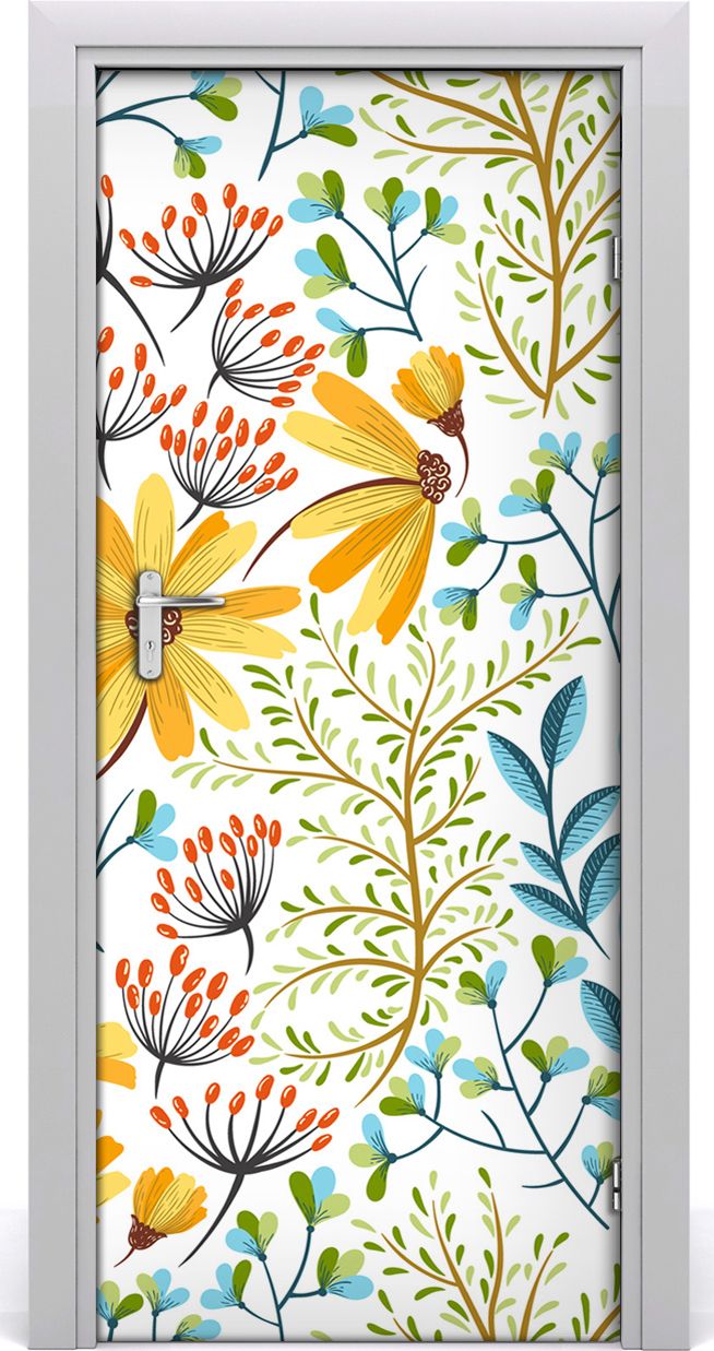 Tulup Fototapeta samoprzylepna na drzwi 85 x 205 cm dzikie kwiaty