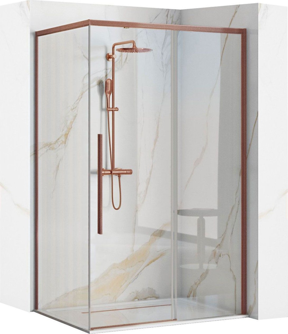 Kabina prysznicowa SOLAR Miedziana Szczotkowana 120x90