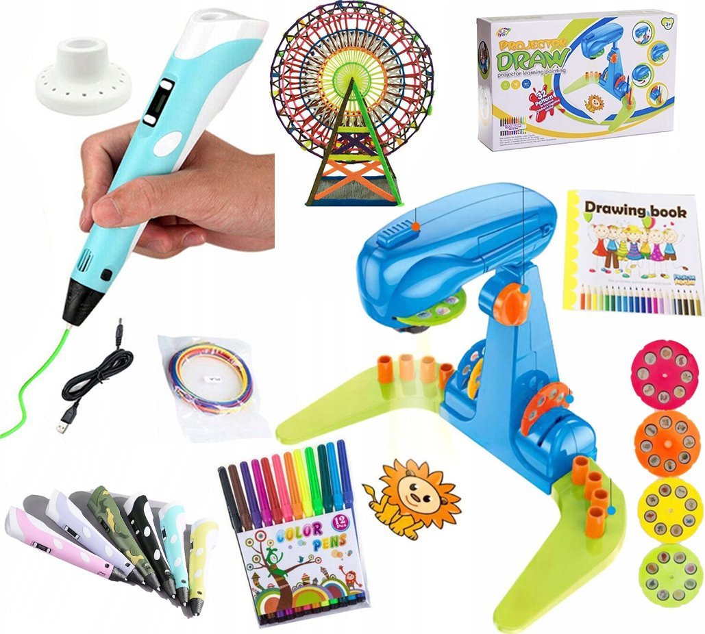 Rosfix PROJEKTOR RZUTNIK + DŁUGOPIS 3D DRUKARKA WZORY