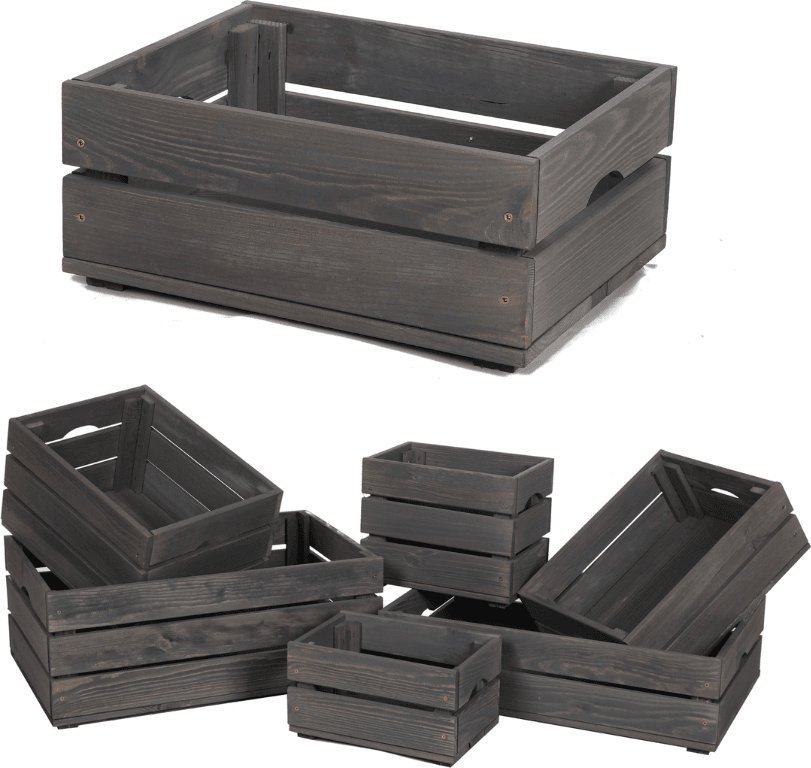 Wamar-Sosenka Drewniana Skrzynka 16,5x40x30 cm Szara Olejowana Szlifowana Drewno sosnowe 18 litrów / Wamar-Sosenka