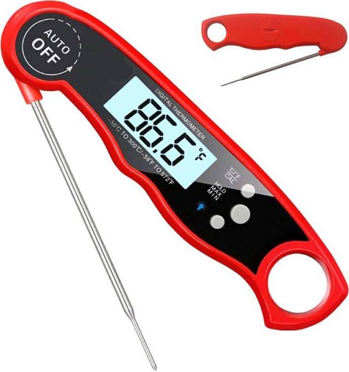 Aptel TERMOMETR SZPILKOWY DO MIĘSA SONDA elektroniczny 11,6 cm czerwony AG254H