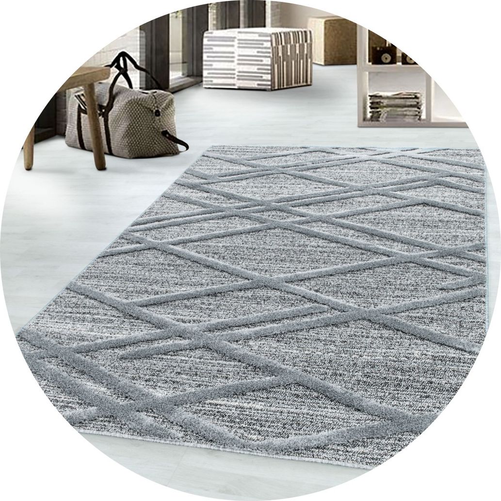 Ayyildiz Hali Dywan nowoczesny do salonu KRATECZKA Popiel Koło PESO