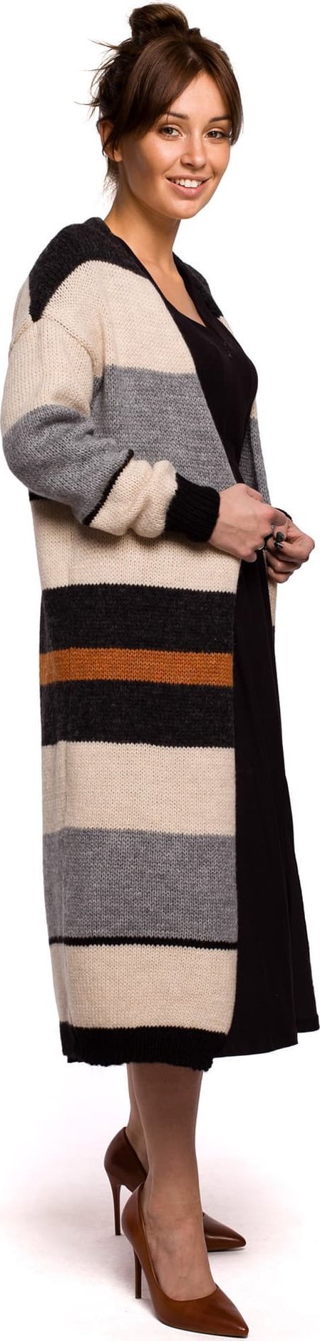 BE Knit BK055 Kardigan w pasy - model 3 (kolor model3, rozmiar L/XL)