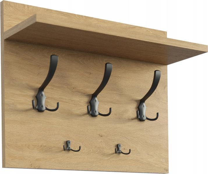 YRKE WIESZAK ŚCIENNY NA UBRANIA, STONE OAK, ALU, 50 CM