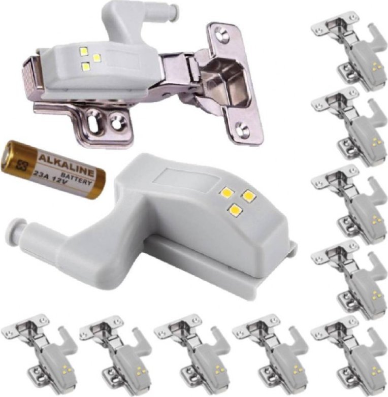 PrzydaSie 10X Lampka Do Szafki Zawias Drzwi 3Led + Bateria