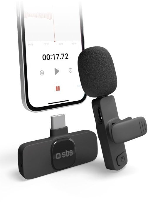 SBS Wireless Microphone USB-C melna - Bezvadu mikrofons