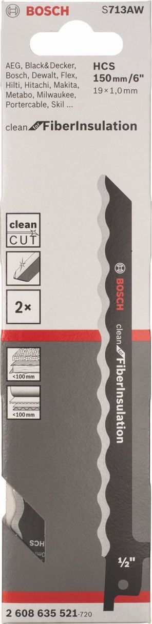 Bosch Bosch Brzeszczot FiberInsulation S 713 AW 2 szt.