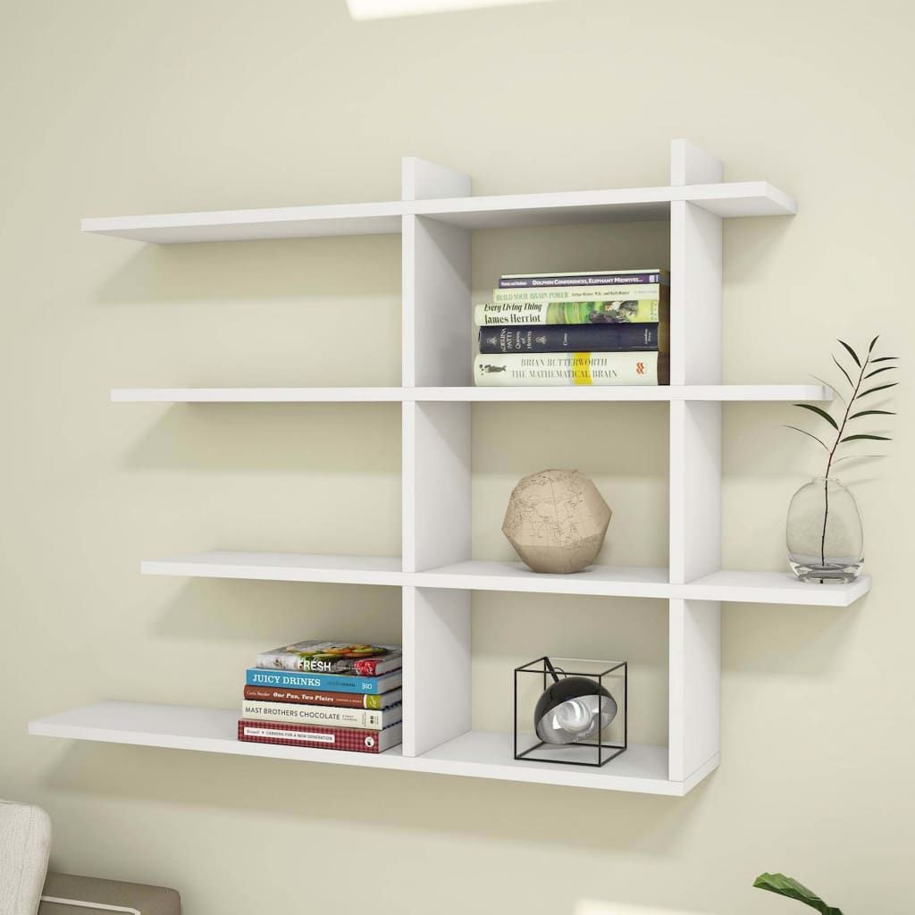 Homemania Homemania Półka ścienna Mixed, 120 x 22 x 82 cm, biała