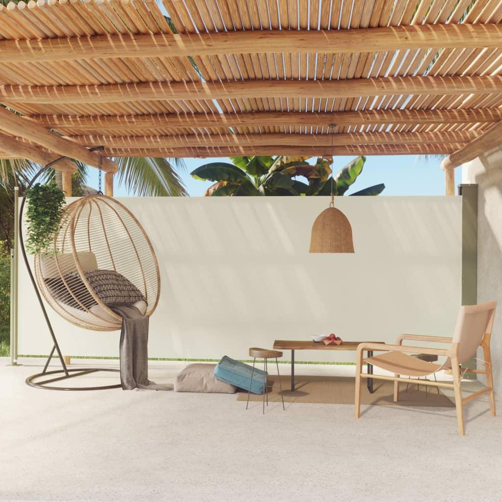 vidaXL vidaXL Zwijana markiza boczna na taras, 200x500 cm, kremowa