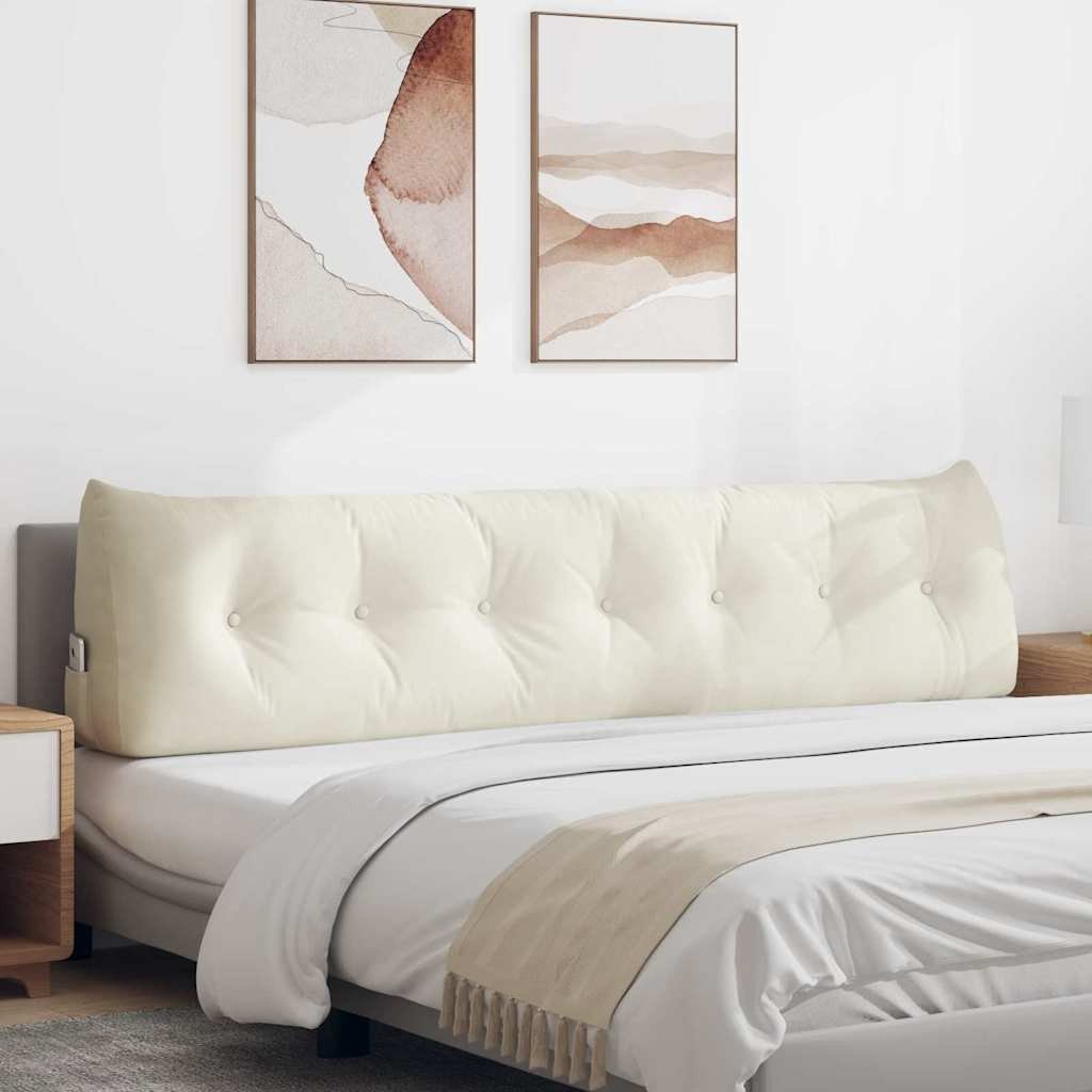 vidaXL Poduszka na plecy Kremowy 200 x 24 x 50 cm Aksamit