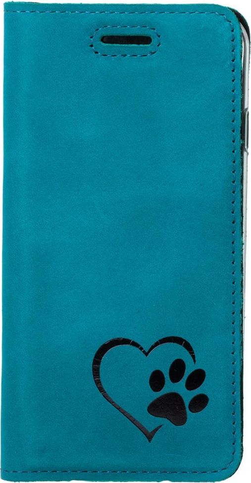 Surazo Smart magnet RFID - Nubuk Turkusowy - Czarna Łapa w Sercu Sony Xperia XZ3