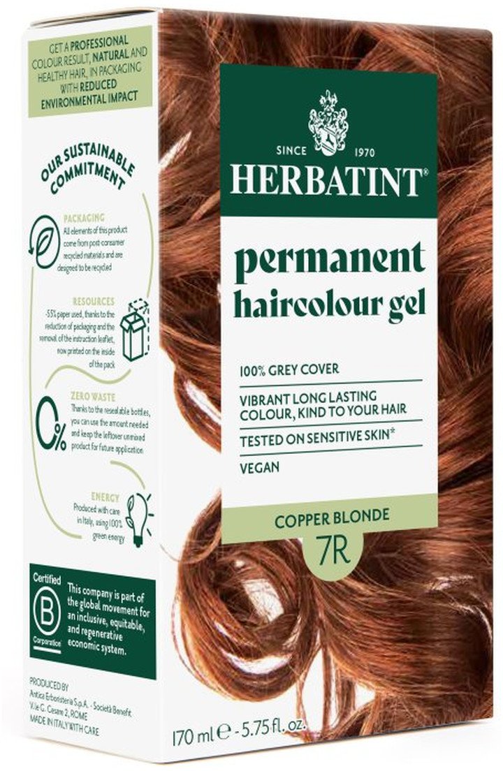 Herbatint Trwała Ziołowa farba do włosów 170ml Miedziany Blond (7R)