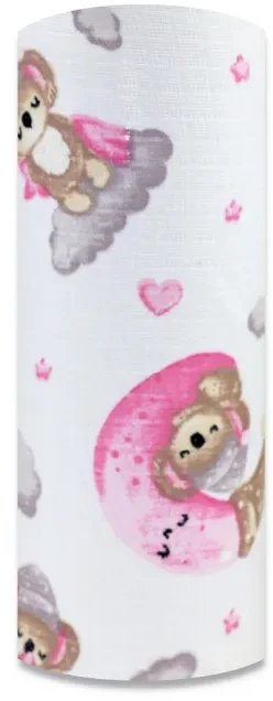 Pielucha tetra druk 70/80 Miś na księżycu różowy 1 szt. 3674 Ega Kids