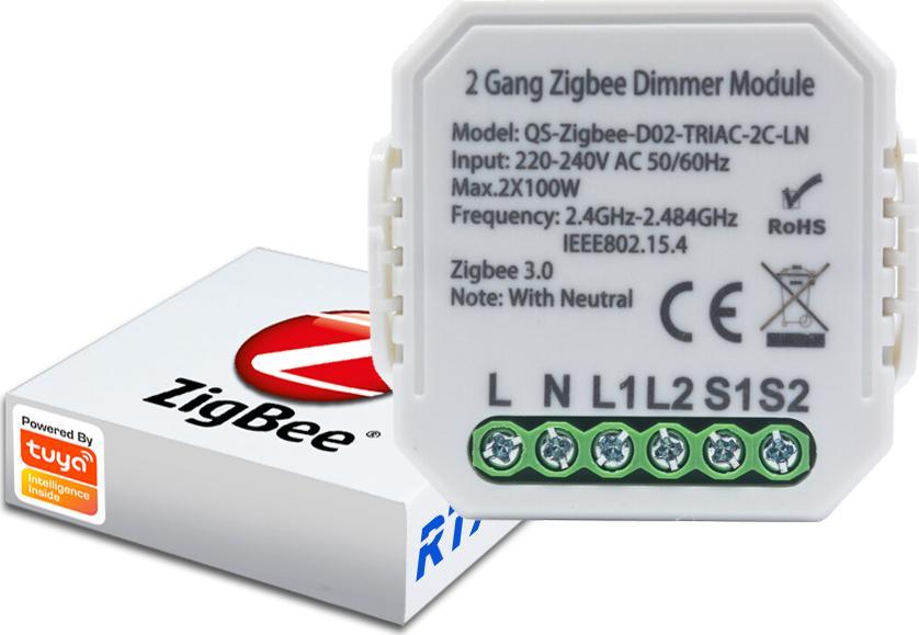 RTX Ściemniacz 2 Kanały Dopuszkowy Zigbee Tuya