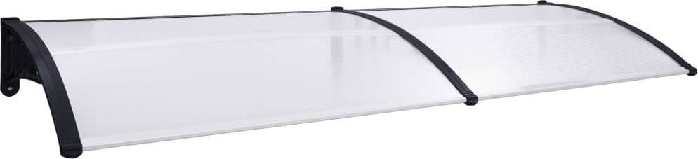 vidaXL Daszek nad drzwi, czarno-przezroczysty, 300 x 80 cm, PC