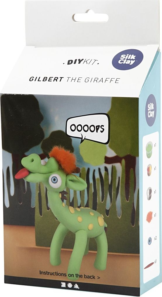 Creativ Company Zielona żyrafa z masy Silk Clay