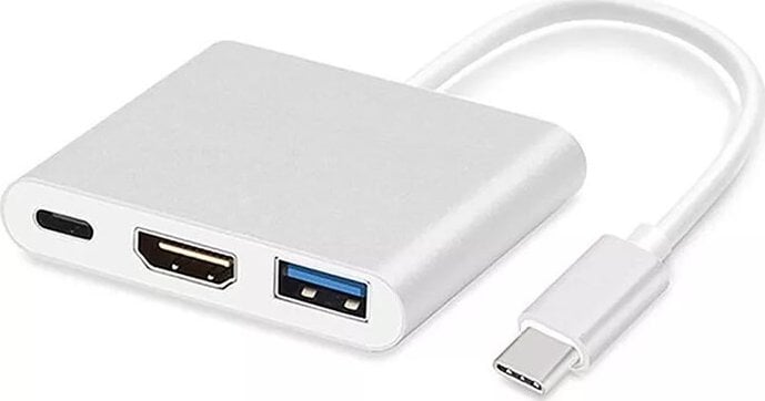 HD1 3in1 USB-C to HDMI 4K/ USB 3.0/ USB-C Female Adapter Silver